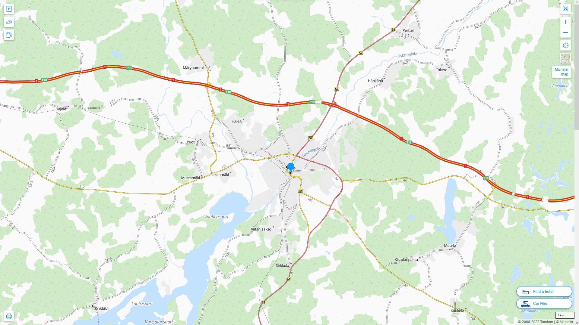 Salo Finlande Autoroute et carte routiere